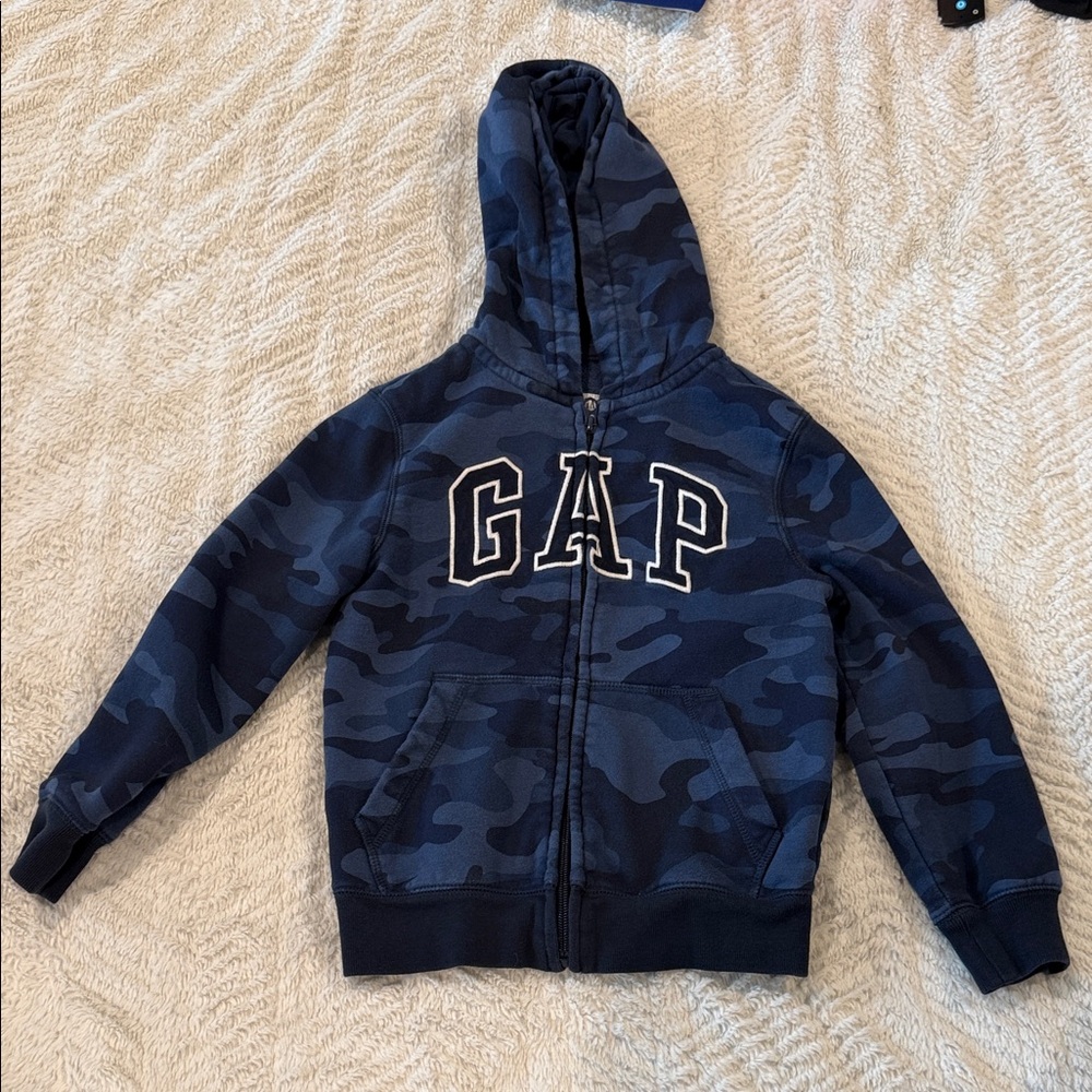 GAP Navy Blue Camo Full-Zip Hoodie